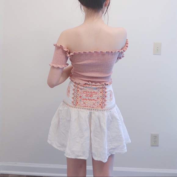 Zara Embroidered Mini Skirt - Picture 3 of 6